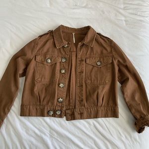 Free People brown jean jacket